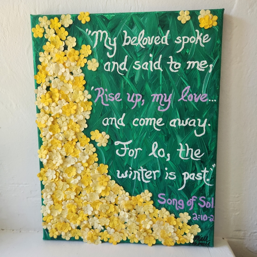 "Rise Up" original art hand painted Bible Verse canvas painting 3D wall decor